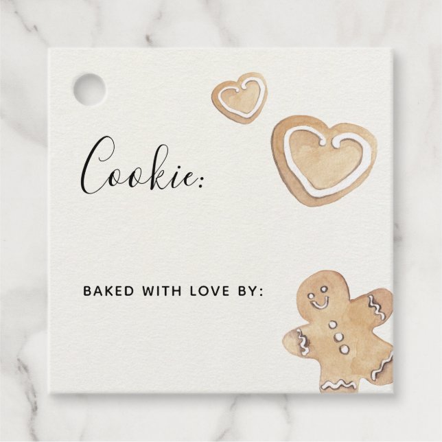 Étiquettes Cadeau Échange de cookies de vacances (Devant)
