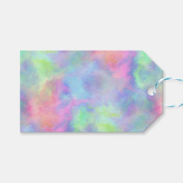 Étiquettes-cadeau éclaboussure d'aquarelle opale :