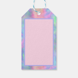 Étiquettes-cadeau éclaboussure d'aquarelle opale :