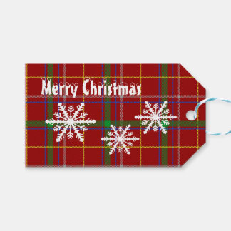Étiquettes-cadeau écossais rouge écossais plaid vacances de Noël