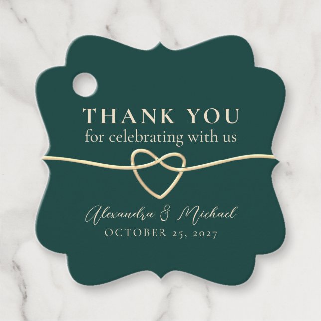 Étiquettes Cadeau Écran vert de mariage Favor Merci (Devant)