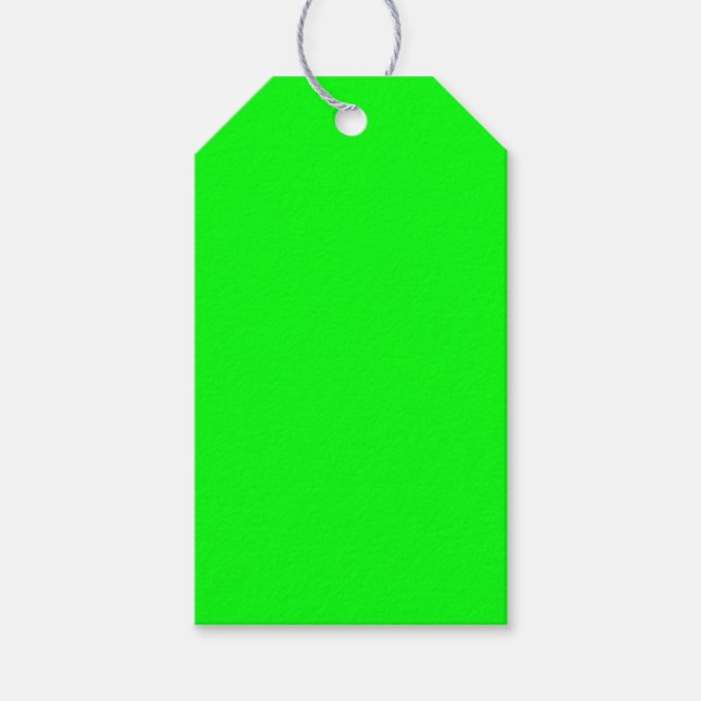 Étiquettes-cadeau Écran vert néon moderne brillant solide cool simpl (Devant)