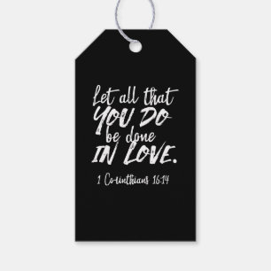Étiquettes-cadeau Écriture d'Amour Inspirationnelle - 1 Corinthiens