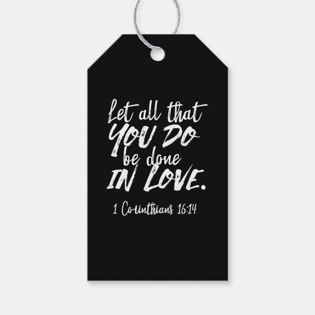Étiquettes-cadeau Écriture d'Amour Inspirationnelle - 1 Corinthiens  (Devant)