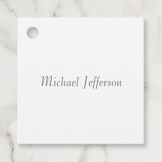 Étiquettes Cadeau Écriture manuscrite Nom de script Élégant Plaque s (Devant)