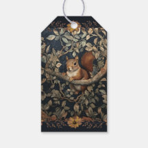 Écureuil roux dans le style de William Morris