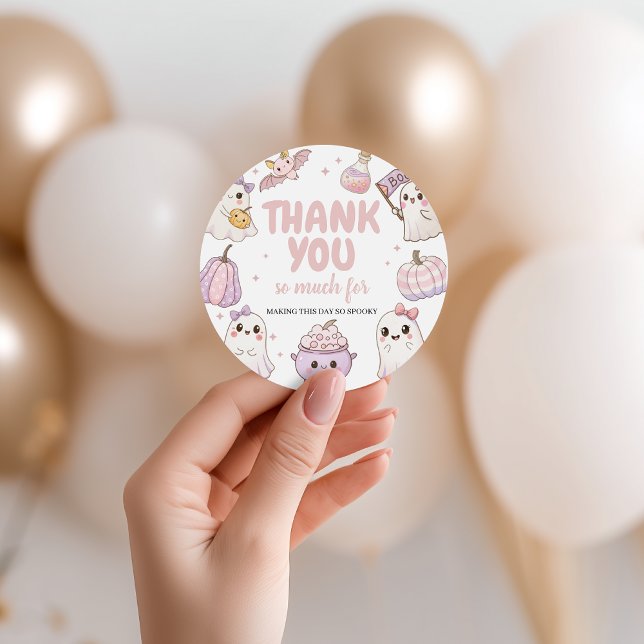 Étiquettes Cadeau Éffrayant Fantôme Premier anniversaire Merci (Créateur téléchargé)