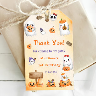 Étiquettes-cadeau Éffrayant Halloween Cute Ghost Merci