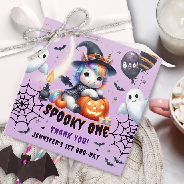 Étiquettes Cadeau Éffrayant ONE mignonne fille violet Halloween 1er  (Créateur téléchargé)