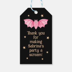 Étiquettes-cadeau Éffrayant Pastel Bat Halloween
