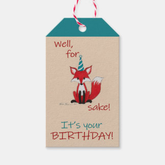 Étiquettes-cadeau Eh bien pour l'amour du renard ! jeu de mots idiot