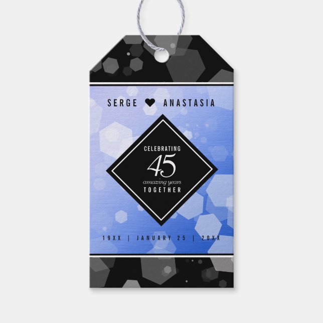 Étiquettes-cadeau Élégant 45e anniversaire de Mariage Sapphire (Devant)