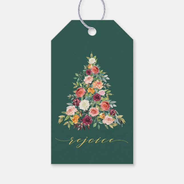 Étiquettes-cadeau Élégant arbre de Noël de Noël de Noël (Devant)