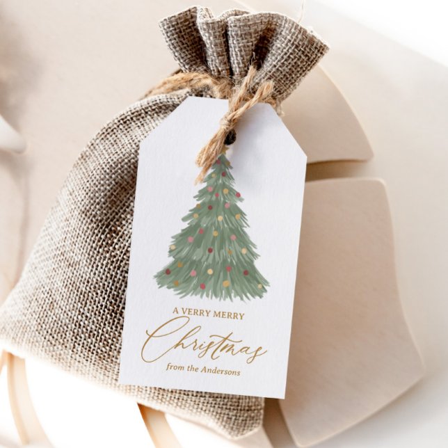 Étiquettes-cadeau Élégant arbre de Noël de Noël de Noël de Noël (Créateur téléchargé)