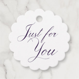 Étiquettes Cadeau Élégant arête à fronde violet Mariage de script Fa