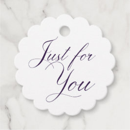 Étiquettes Cadeau Élégant arête à fronde violet Mariage de script Fa
