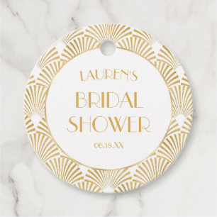 Étiquettes Cadeau Élégant Art Déco de Mariage sous Thème Géométrique