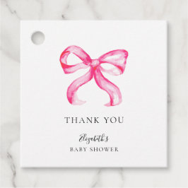 Étiquettes Cadeau Élégant Baby shower de coquette de cabot rose mini