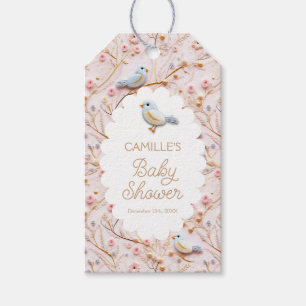 Étiquettes-cadeau Élégant Baby shower Floral Rose Été