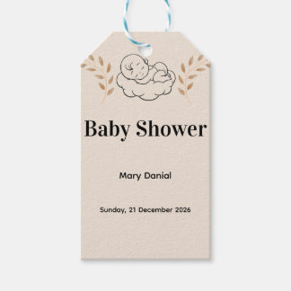Étiquettes-cadeau Elegant Baby Shower Invitation Modern Boho style