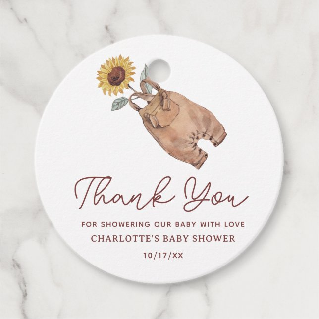 Étiquettes Cadeau Élégant Baby shower neutre pour les femmes (Devant)