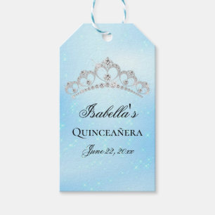 Étiquettes-cadeau Élégant Bébé Bleu Quinceanera