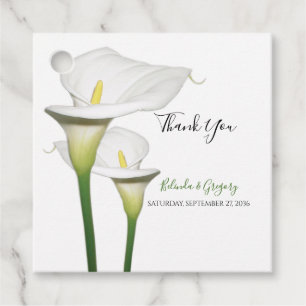 Étiquettes Cadeau Elégant Blanc Calla Lilies Mariage Cadeau