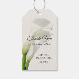 Étiquettes-cadeau Elégant blanc Calla Lilies Merci floral