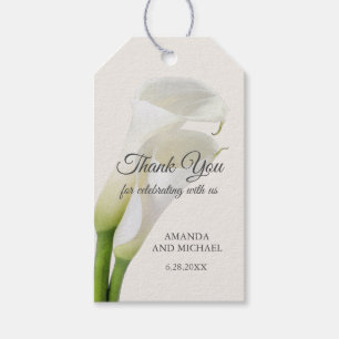Étiquettes-cadeau Elégant blanc Calla Lilies Merci floral