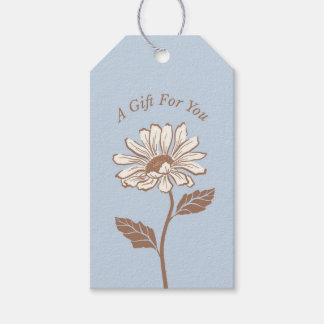 Étiquettes-cadeau Élégant Bleu Bleu Lumière Daisy Balise cadeau