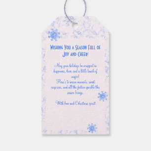 Étiquettes-cadeau Elégant bleu Kitsch Aquarelle Vacances Ditsy
