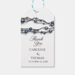 Étiquettes-cadeau Elégant bleu marine Pearl Aquarelle Mariage modern