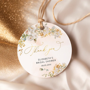 Étiquettes Cadeau Élégant Blush Floral Fête des mariées Favoriser le