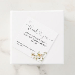 Étiquettes Cadeau Elégant Boho Chic Fleur sauvage Floral Merci