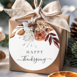 Étiquettes Cadeau Élégant Bon thanksgiving floral automne