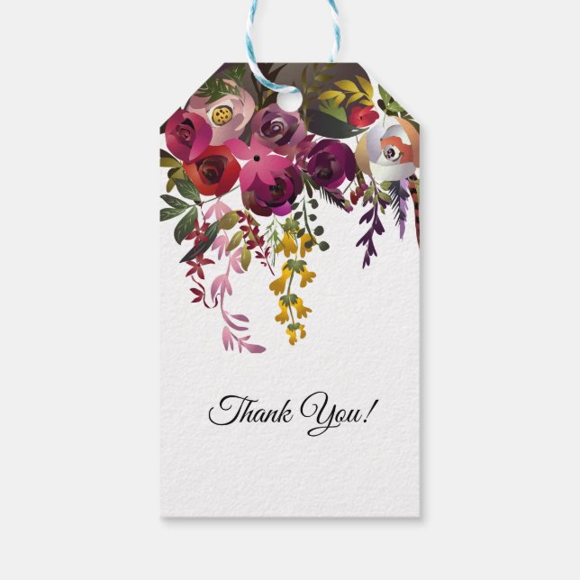 Étiquettes-cadeau Elégant Bouquet Floral (Dos)