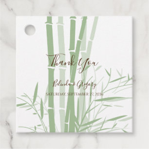 Étiquettes Cadeau Elégant cadeau Mariage en bambou oriental