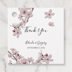 Étiquettes Cadeau Élégant cadeau Mariage fleurs cerise