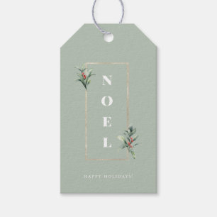 Étiquettes-cadeau Elégant cadre NOEL Gold Winter Berry