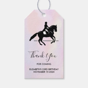 Étiquettes-cadeau Elégant cavalier de Dressage sur Merci d'aquarelle