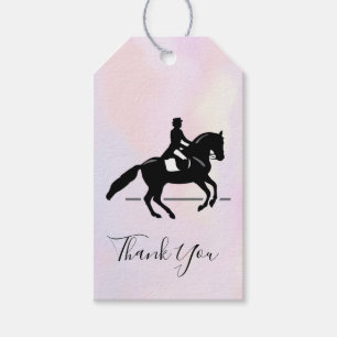 Étiquettes-cadeau Elégant cavalier de Dressage sur Merci d'aquarelle