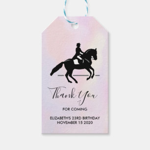 Étiquettes-cadeau Elégant cavalier de Dressage sur Merci d'aquarelle