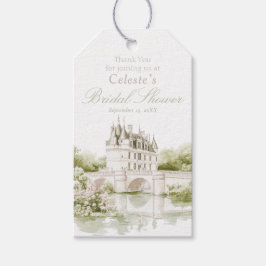 Étiquettes-cadeau Elégant Château Fête des mariées Romance Française