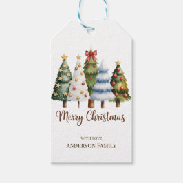 Étiquettes-cadeau Elegant Christmas Trees Holiday Season Mini 
