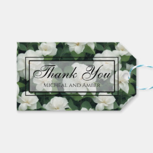 Étiquettes-cadeau Élégant classique vert botanique blanc floral