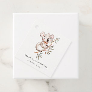 Étiquettes Cadeau Élégant Couché Sleepy Koala Foliage N'importe quel