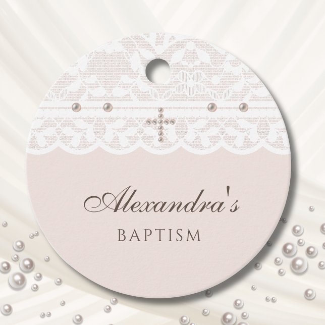 Étiquettes Cadeau Elegant Cross Christian Baptism Thank You  (Créateur téléchargé)