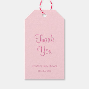 Étiquettes-cadeau Élégant Design simple Baby shower rose Merci
