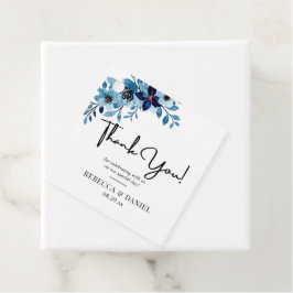 Étiquettes Cadeau elegant dusty Blue watercolor flower bouquet