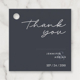 Étiquettes Cadeau Élégant encre de calmar minimale Mariage moderne